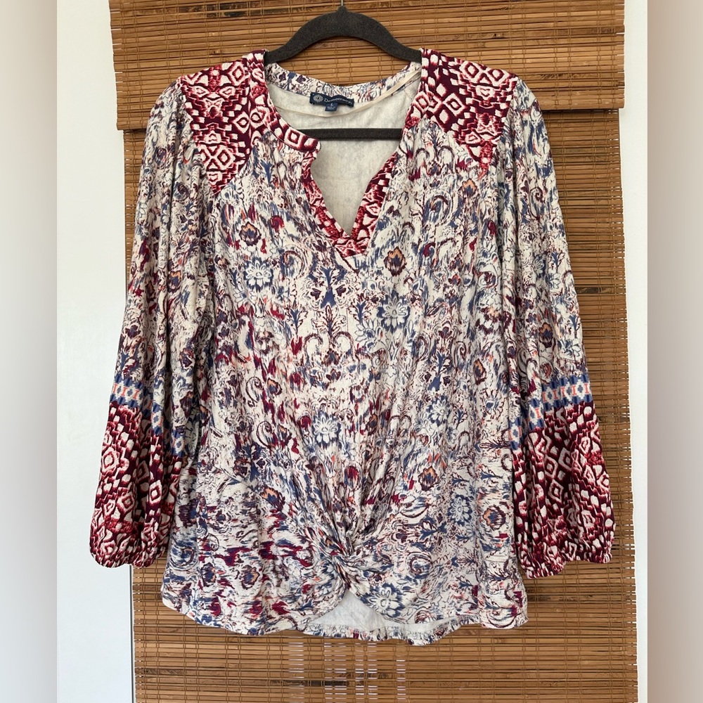 Democracy Floral Abstract Print Long Sleeve Top